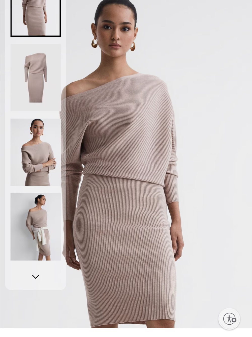 NWT Reiss Lara Dress in Light Taupe